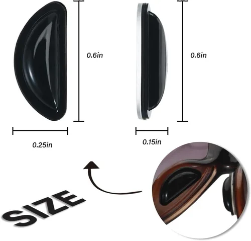 Miniatura 7 de Almohadillas de nariz antideslizantes para lentes de cámara de aire, cojines adhesivos de silicona suave, 30 almohadillas nasales para anteojos