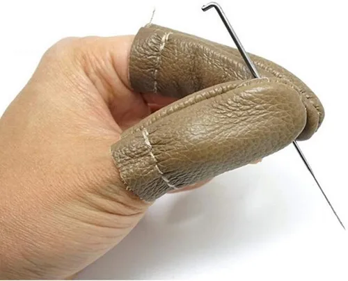 Miniatura 4 de GBSTORE 3 pares de protectores de dedo de fieltro de aguja, protectores de dedos para costura a mano