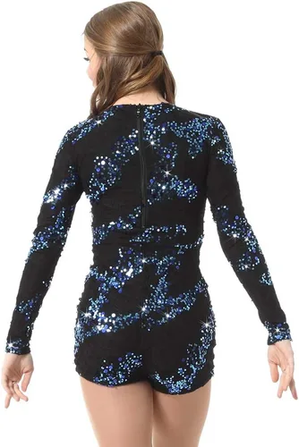 Miniatura 2 de Maillot de ciclismo de encaje elástico con lentejuelas para mujer y niña