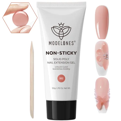 Miniatura 13 de Modelones Kit de uñas de polygel de 133 piezas, kit de gel para extensiones de uñas de 32 colores en primavera rosa pastel con lámpara de uñas, capa
