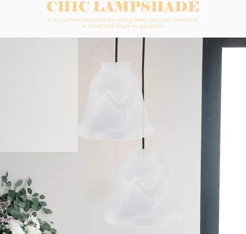 Miniatura 5 de OSALADI Soporte de lámpara de vidrio esmerilado Cubierta de luz de vidrio Lámpara colgante Sombra Accesorios de luz de techo Hogar