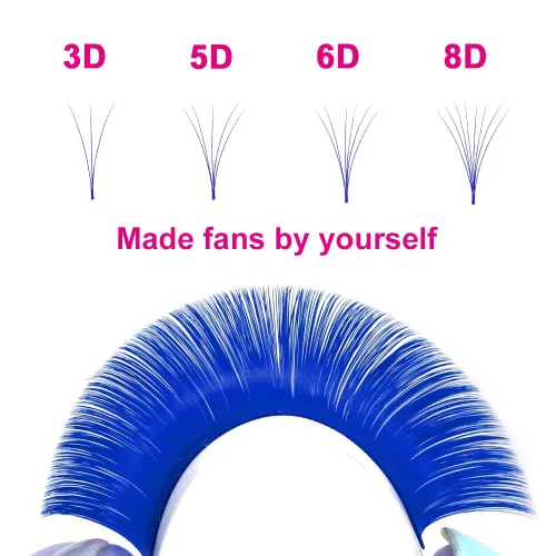 Miniatura 3 de FADLASH - Extensiones de pestañas con volumen, rizo D, bandeja mixta de 15-20mm, color azul, visón, extensiones de pestañas auto aplicables
