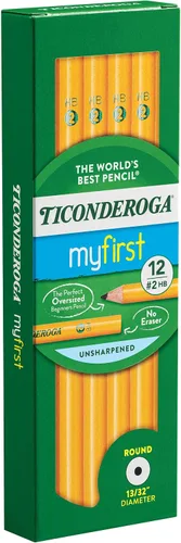 Miniatura 5 de Ticonderoga Lápices de madera para principiantes, 2 HB suaves, amarillo, 12 unidades (X13080)
