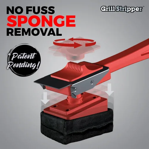 Miniatura 7 de GRILL STRIPPER Cepillo de parrilla sin cerdas para parrilla al aire libre – Cepillo de parrilla de vapor sin cerdas con rascador triple pendiente