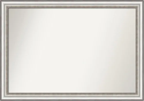 Miniatura 20 de Amanti Art Espejo de baño plateado para sobre el fregadero, 26 x 26 pulgadas, espejo cuadrado de plata antigua, marco de madera tradicional mediano