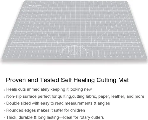 Miniatura 8 de HEADLEY TOOLS Tapete de corte autorreparable grueso de 18 x 24 pulgadas, tapete de costura de corte giratorio A2 para manualidades, tabla de cortar