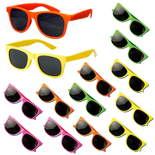 Neliblu Gafas de sol para niños, regalos de fiesta a granel, estilo de los años 80, para playa y piscina, bolsas de recuerdo de fiesta, premios de