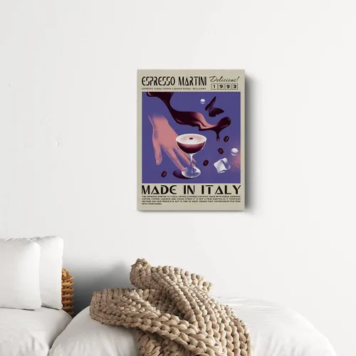 Miniatura 3 de Divertido lienzo de cóctel para decoración de pared de Martini Espresso Martini, 12 x 15 pulgadas, decoración moderna para el hogar, cocina, bar