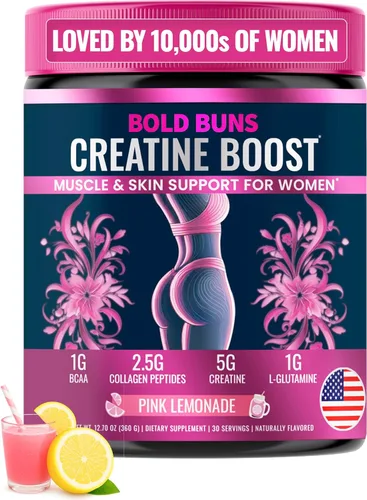 Miniatura 11 de Bold Buns Creatina para mujeres – Suplemento de construcción de glúteos con colágeno y BCAA – Apoya el desarrollo muscular, recuperación después