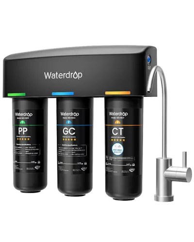Miniatura 11 de Waterdrop TSB-ALK - Sistema de filtro de agua ligeramente alcalino de 8 capas para debajo del fregadero, reduce PFAS, PFOA/PFOS, fluoruro, cloro