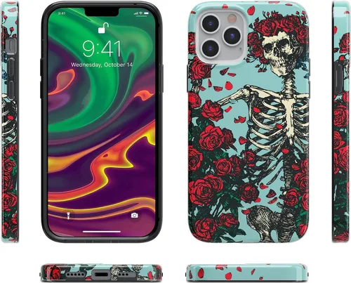 Miniatura 4 de Casely Funda para iPhone 11 Pro Forever Grateful Grateful Dead Skeleton Floral Diseño clásico ultra delgado