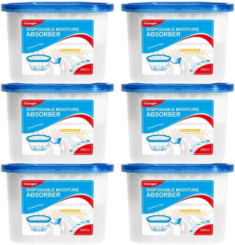 CANAGER Caja absorbente de humedad sin fragancia, eliminador de olores y cajas deshumidificadoras para armario, dormitorio, cocina, baño, paquetes