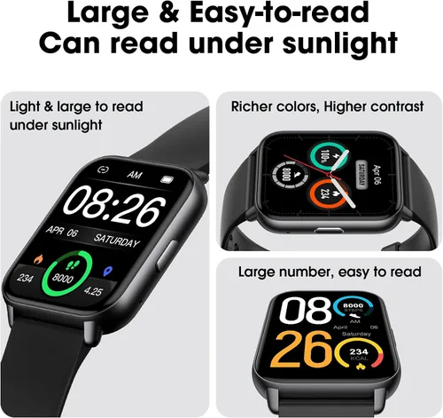 Miniatura 5 de Reloj inteligente (Responder/Hacer llamada) para mujeres y hombres, rastreador de fitness con frecuencia cardíaca, oxígeno en sangre, monitor