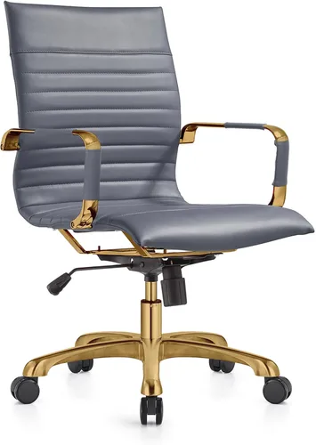 Miniatura 13 de LeisureMod Harris - Silla de oficina ejecutiva ergonómica moderna, silla de escritorio de piel con respaldo alto con altura ajustable, control