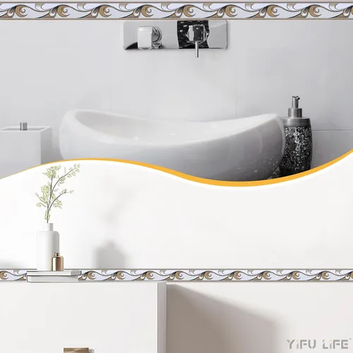 Miniatura 4 de Papel tapiz autoadhesivo para despegar y pegar, diseño abstracto moderno, marrón/blanco, extraíble, para pared, bordes decorativos para techo