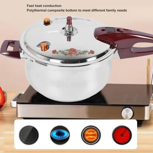 Miniatura 4 de Olla a presión de acero inoxidable mejorada 2024, mini ollas a presión de 80 KPA para estufas de inducción, gas y eléctricas, con mango ergonómico