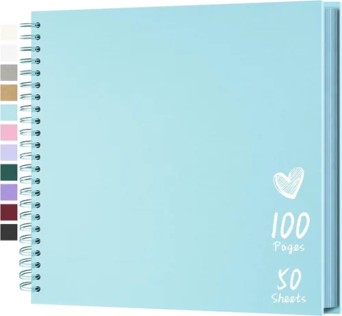 Miniatura 32 de Álbum de recortes de 7 x 7 pulgadas, álbum de recortes DIY de tapa dura de papel kraft, álbumes de fotos, 40 páginas, perfecto para fotos de 4 x 6