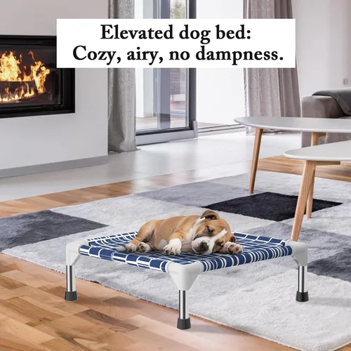 Miniatura 2 de Cama elevada para perros: tela suave y cómoda, fácil de limpiar, marco de acero inoxidable, diseño elevado para circulación de aire, cuna duradera