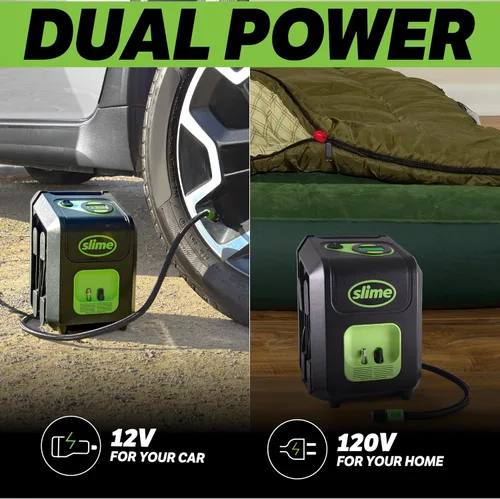 Miniatura 5 de Slime 40052 Inflador de neumáticos, enchufe portátil para automóvil y hogar, SUV, compresor de aire 4x4, apagado automático Inflate Right