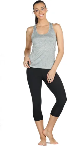 Miniatura 4 de Icyzone Camiseta deportiva con espalda cruzada, sin mangas, para mujer, paquete de 3