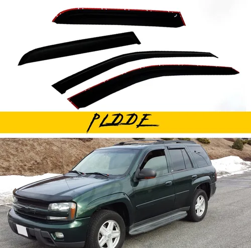 Protectores de lluvia compatibles con modelos Trailblazer/GMC Envoy 2002-2009 para 5 pasajeros, visera de ventana lateral, deflector de viento,