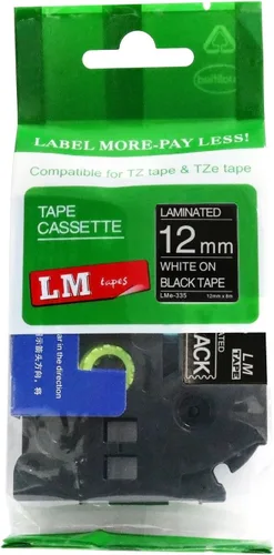 Miniatura 51 de Cinta LM - Brother PT-1010 3/8 pulgadas (0.354 in 0.35 laminadas) Negro sobre transparente compatible con TZe P-Touch Cinta para rotuladora Brother