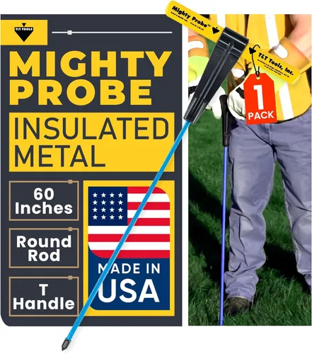 Miniatura 10 de T&T Tools - Sonda poderosa sonda de metal aislada de 78 pulgadas, varilla redonda de metal de 3/8 pulgadas, diseño resistente para fácil penetración