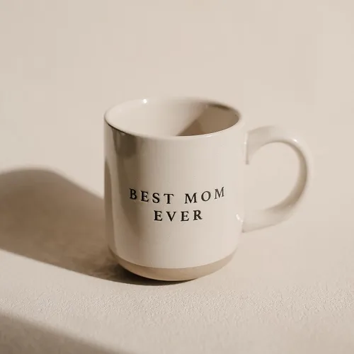 Miniatura 8 de Sweet Water Decor Las mejores tazas de café de gres para mamá - 14 onzas, lindas tazas de café para bebidas calientes y frías - Aptas