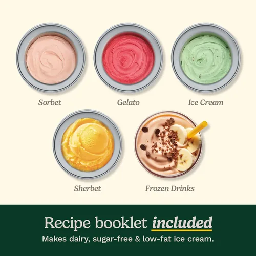 Miniatura 4 de Máquina para hacer helado Cuisinart, máquina de 1.5 cuartos con doble aislamiento, para sorbete y yogur helado, lista en 20 minutos, ICE-21P1, blanca