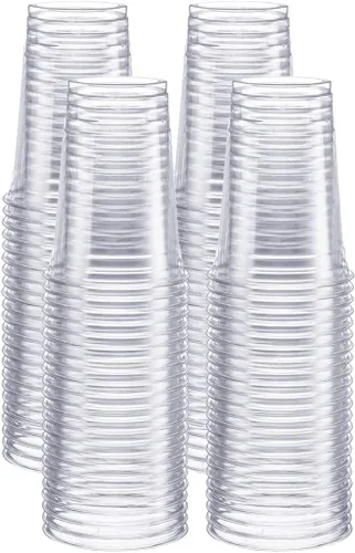 GUSTO Vasos de plástico transparente PET de 10 onzas para fiestas, ideales para bebidas frías, batidos y fiestas (paquete anteriormente cómodo)