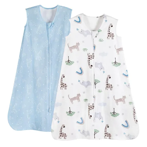 Miniatura 12 de PHF Saco de dormir de algodón 100% orgánico para bebé, manta vestible para bebé de 0 a 6 meses, saco de dormir infantil con cremallera de 2 vías