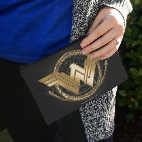 Miniatura 3 de Wonder Woman Película Golden Lasso Logo Maquillaje Cosméticos Bolsa Organizador Bolsa, Natural, amarillo
