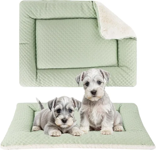 Miniatura 8 de Tapete de cama para perro, almohadilla reversible para jaula, almohadilla suave para perrera, tapete lavable para jaula de perro (fresco y cálido)