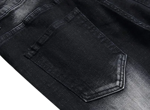 Miniatura 9 de DANT BULUN Jeans de motociclista para hombre, rasgados, ajustados, rectos y con cremallera Deco