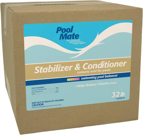 Miniatura 9 de Pool Mate 28 Libras Estabilizador y Acondicionador Premium para Piscina, Ácido Cianúrico Concentrado para Piscinas, Ayuda al Cloro a Durar Más Largo