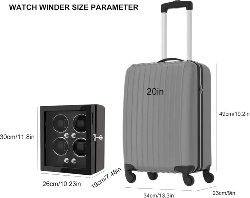 Miniatura 6 de DUKWIN Enrollador de relojes, bobinadoras de reloj para relojes automáticos con pantalla táctil LCD, caja de reloj automática con control remoto