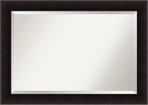 Miniatura 7 de Amanti Art Espejo de baño marrón para sobre el fregadero, espejo de tocador cuadrado de pórtico espresso de 26 x 26 pulgadas, marco de madera