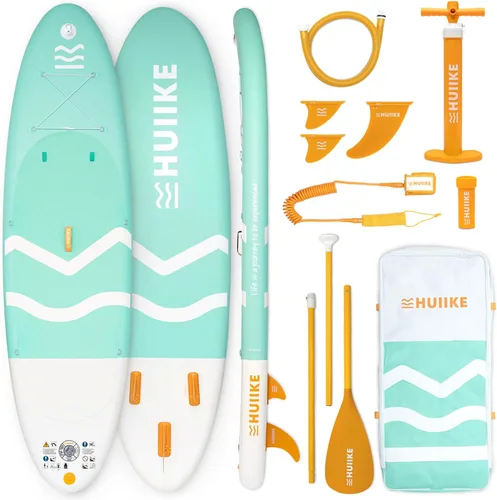 Miniatura 14 de HUIIKE Tabla de Paddle Inflable para Adultos con Accesorios Incluidos, Remo, Aletas, Bomba. Tabla de Stand Up Paddle de Gran Estabilidad