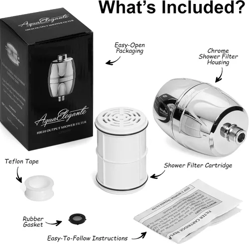 Miniatura 6 de Aqua Elegante Filtro de agua de ducha para cabezal de ducha - Filtros universales de cabezal de ducha para eliminar el cloro y los minerales duros