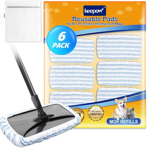 Miniatura 12 de KEEPOW Almohadillas reutilizables para trapeador compatibles con mopa de microfibra O Cedar Hardwood Floor'N More, cabezales de repuesto para uso