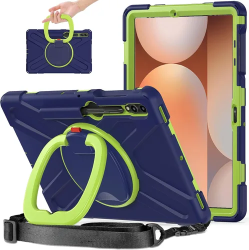 Miniatura 78 de 360 Rotation Case for Galaxy Tab ActivePro/Tab Active4 Pro/Active 5 Pro 10.1" Sturdy Cover Rotate Ring Stand Shoulder Carrying Strap Hand Strap