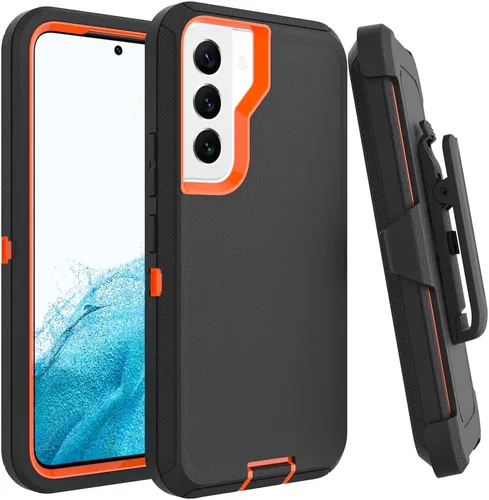 Miniatura 44 de Funda para Galaxy S21, Funda Resistente de Grado Militar Resistente a los Golpes y a Prueba de Caídas para Samsung Galaxy S21, Negro+Naranja Negro