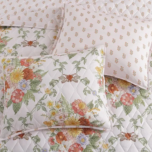 Miniatura 2 de WRENSONGE Juego de edredón floral tamaño Queen, colcha reversible de 3 piezas, ligera, suave, juego de ropa de cama con costuras de diamante