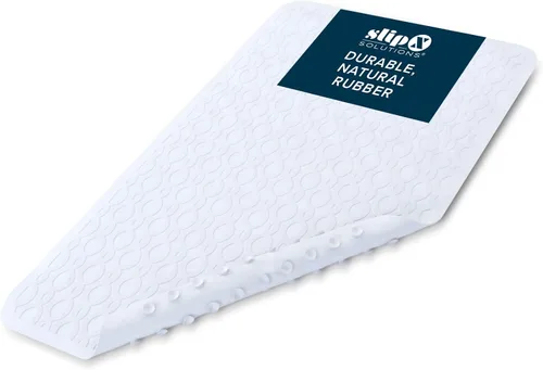 SlipX Solutions Alfombrilla de seguridad de goma grande duradera de 27 x 15 pulgadas, siéntete seguro y seguro en tu baño o ducha, textura de Blanco