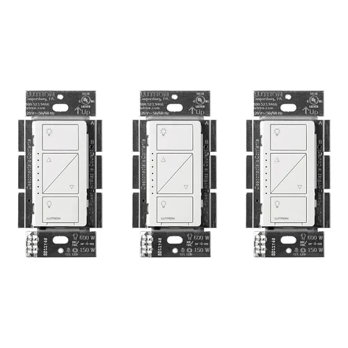 Miniatura 31 de Lutron Caseta - Interruptor de atenuación inteligente original (requiere Lutron Smart Hub), para luces LED, 150 vatios, un solo polo/3 vías, no Negro