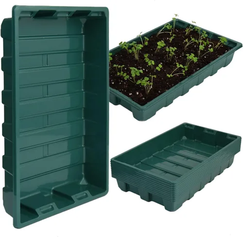 Miniatura 8 de YoleShy Paquete de 5 bandejas de inicio de semillas con cúpula reutilizables de plástico para cultivo de plantas con cúpulas de humedad espesadas