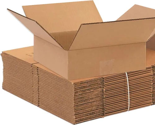 Miniatura 2 de BOX USA 10103 Caja plana de cartón corrugado 10 pulgadas de largo x 10 pulgadas de ancho x 3 pulgadas de alto, kraft, para envío, embalaje y mudanza