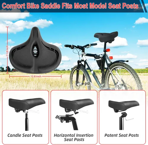 Miniatura 3 de Asiento de bicicleta de gran tamaño para bicicleta Peloton y bicicleta +, repuesto de sillín de bicicleta ancho compatible con bicicletas