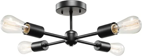 Miniatura 15 de Globe Electric 66000073 Lámpara de techo con brazo ajustable de montaje semiempotrado de 4 luces, latón mate, brazos giratorios, accesorios