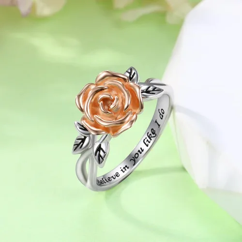 Miniatura 2 de Anillos giratorios para la ansiedad para mujeres, plata de ley 925, bandas de promesa rosa rosa para aliviar el estrés, joyería antiansiedad
